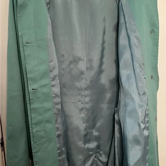 Talbots Mint Green Trench Coat - Picture 3 of 4